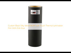 Niestandardowa czarna jedwabista aksamitna folia do laminowania termicznego BOPP Soft Touch z klejem EVA