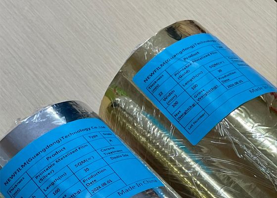 Dobra cena. Zastosowana grubość PET Aluminium Plating Film dla 1 cali lub 3 cali rdzenia rdzenia papieru w Internecie